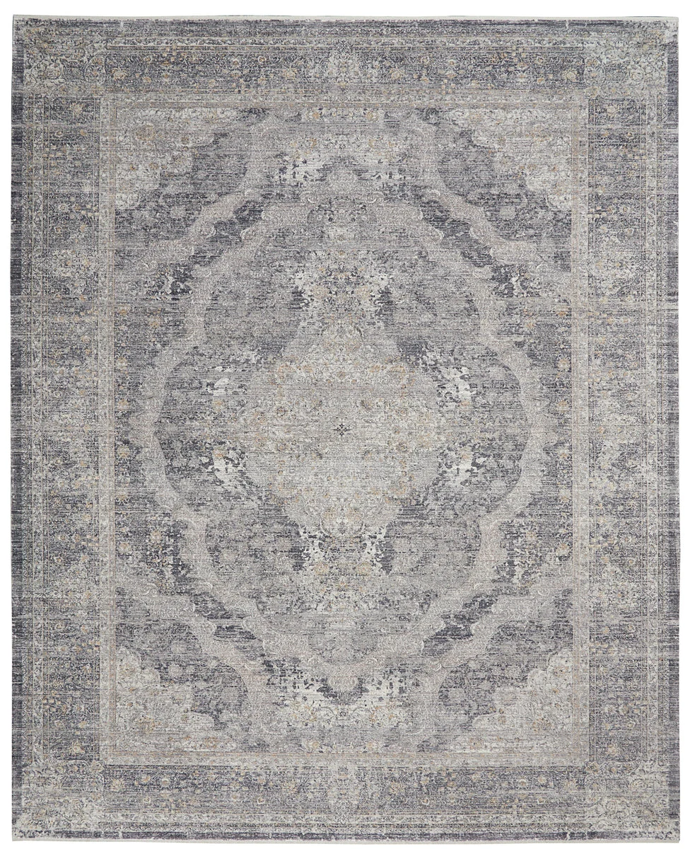 Nourison Starry Nights Traditional Charcoal/Cream Area Rug
