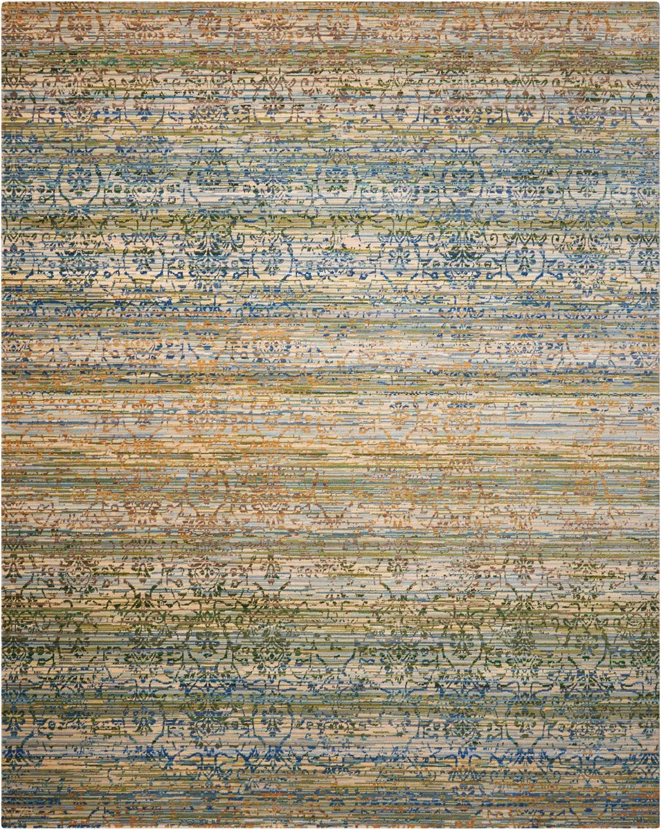 Nourison Rhapsody Transitional Beige/Blue Area Rug