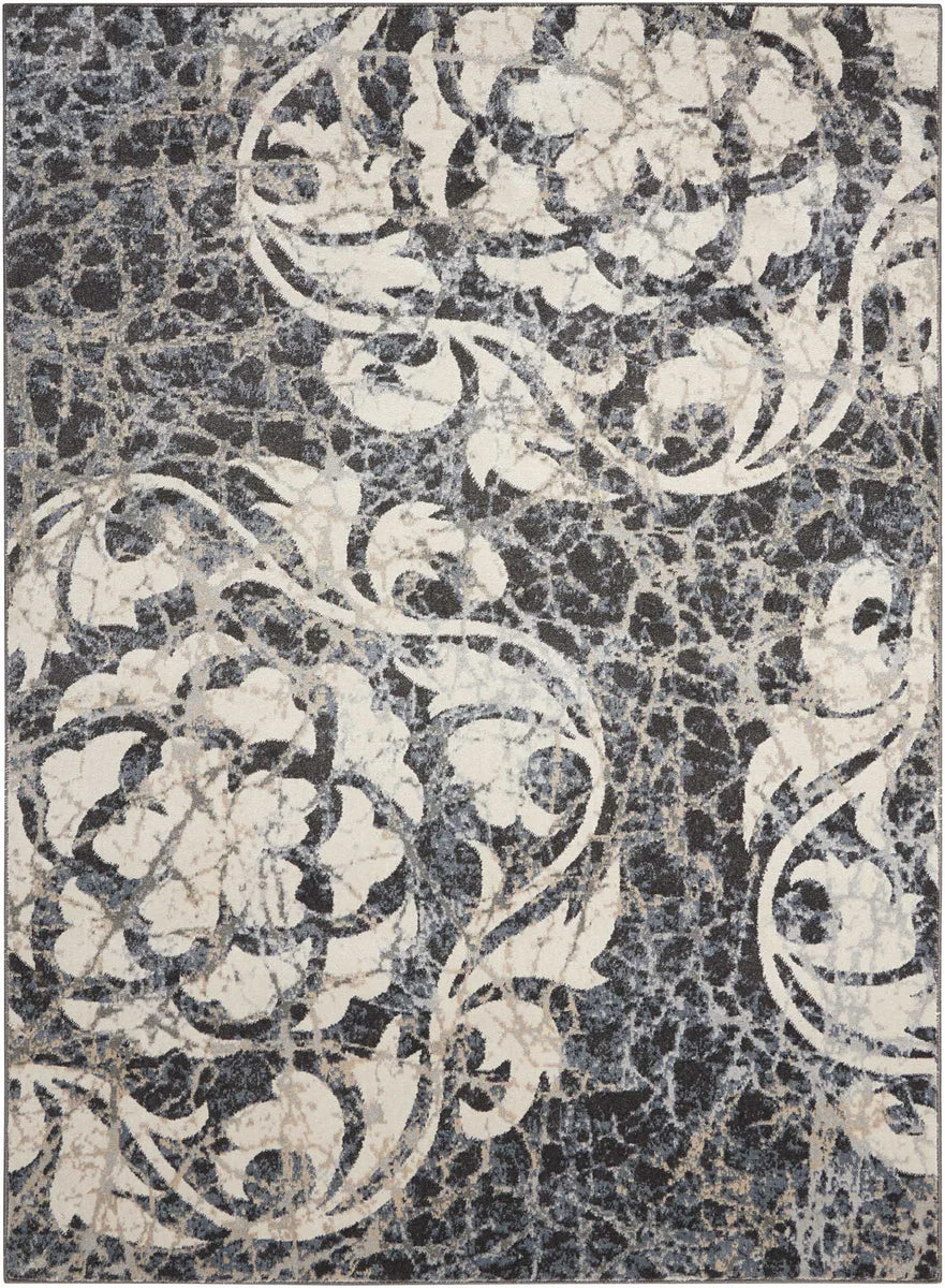 Nourison Maxell Contemporary Ivory/Charcoal Area Rug