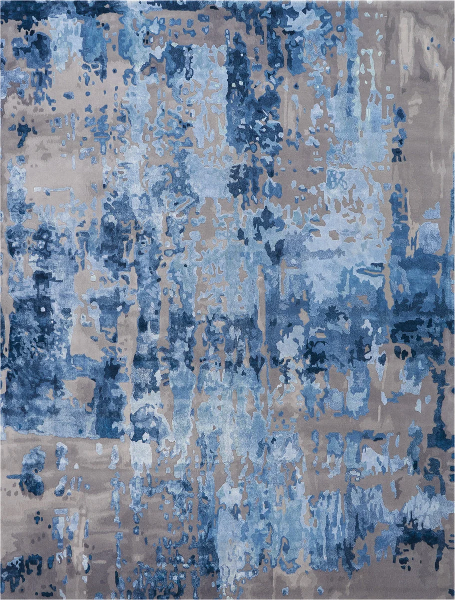 Nourison Prismatic Contemporary Blue/Grey Area Rug