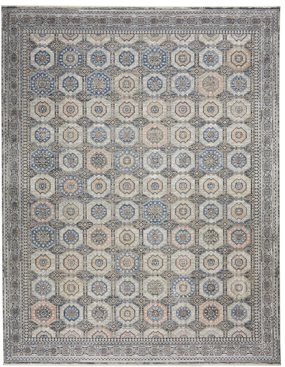 Nourison Starry Nights Traditional Grey/Navy Area Rug