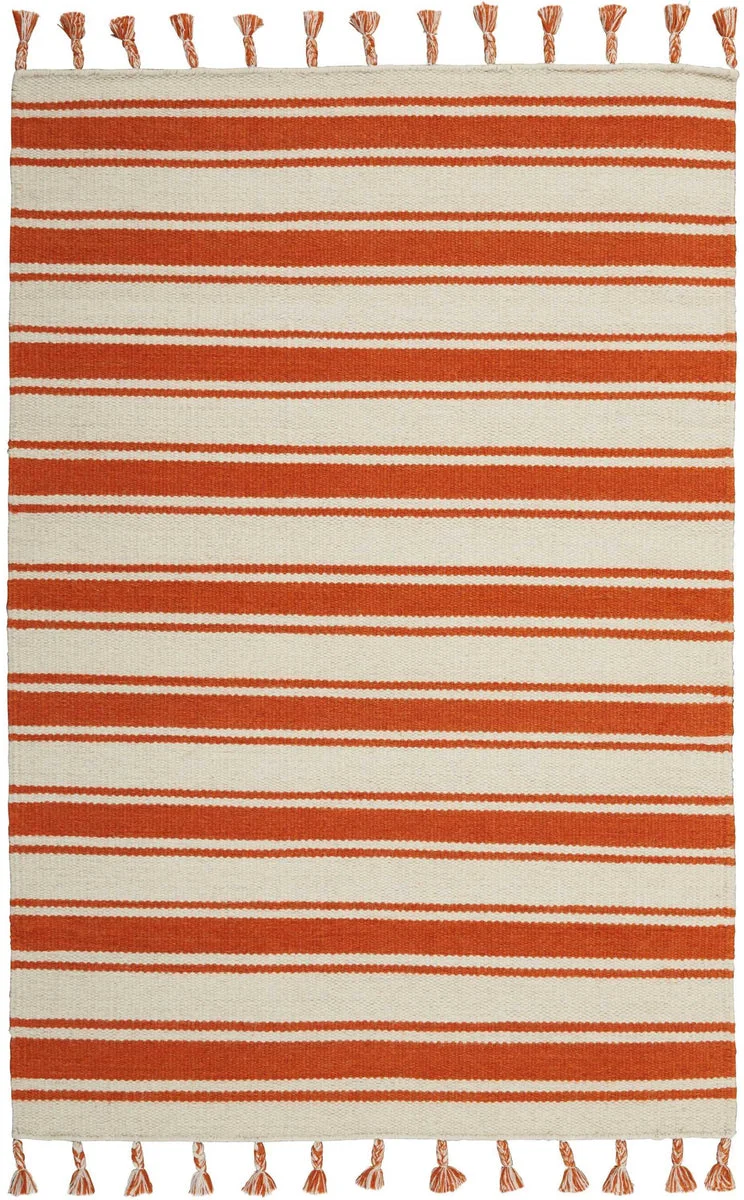 Nourison Solano Contemporary Ivory/Orange Area Rug