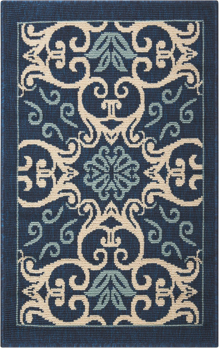 Nourison Caribbean Transitional Navy Area Rug