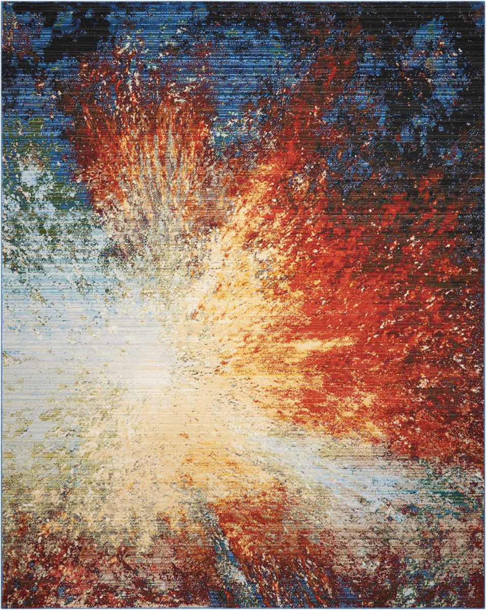 Nourison Chroma Contemporary Red Flare Area Rug