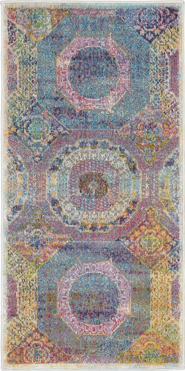 Nourison Global Vintage Transitional Multicolor Area Rug
