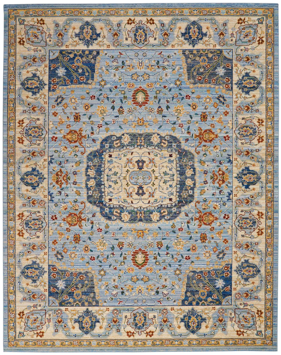 Nourison Majestic Traditional Light Blue Area Rug