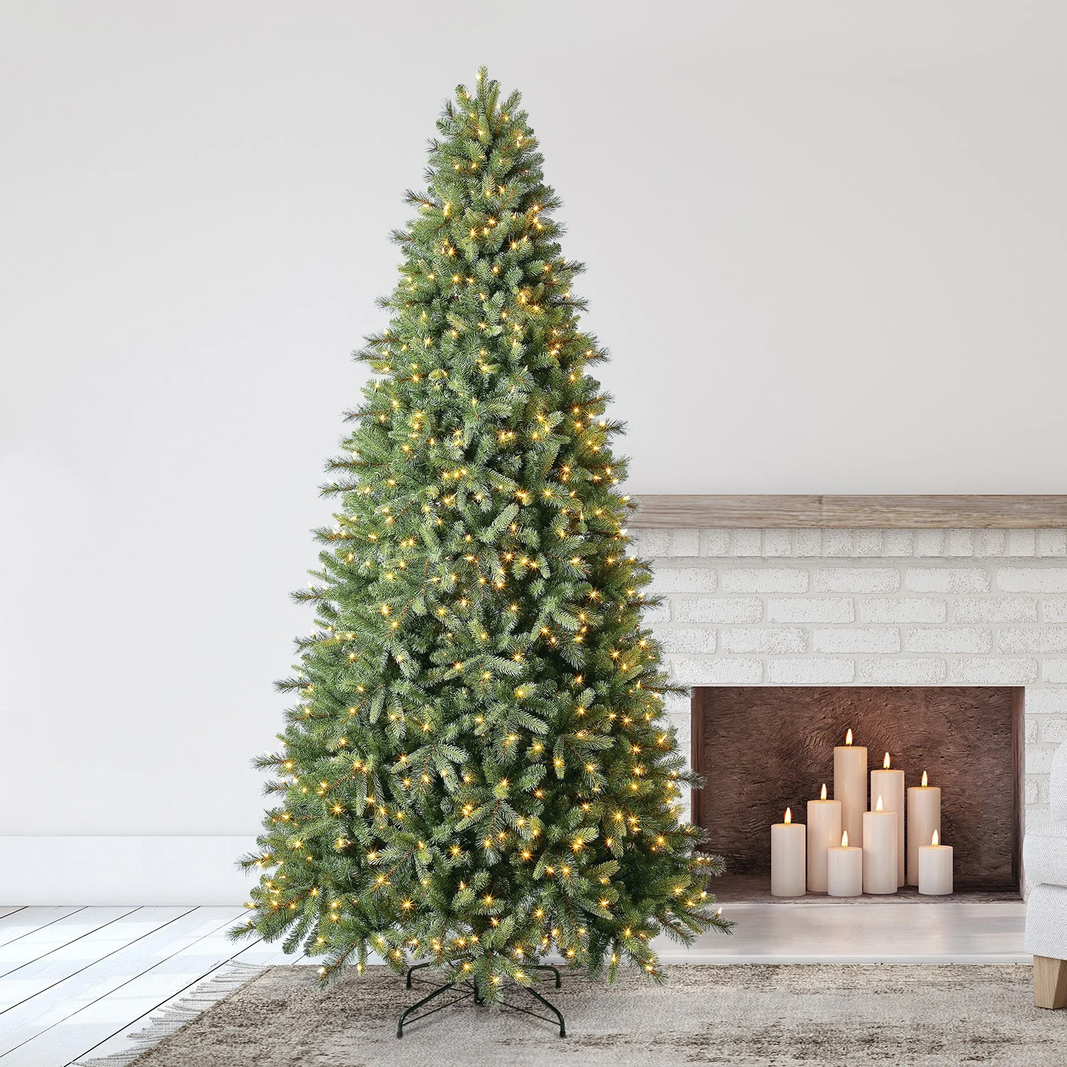 Evergreen Classics Norway Spruce 9' Prelit LED Lights Artificial Christmas Tree