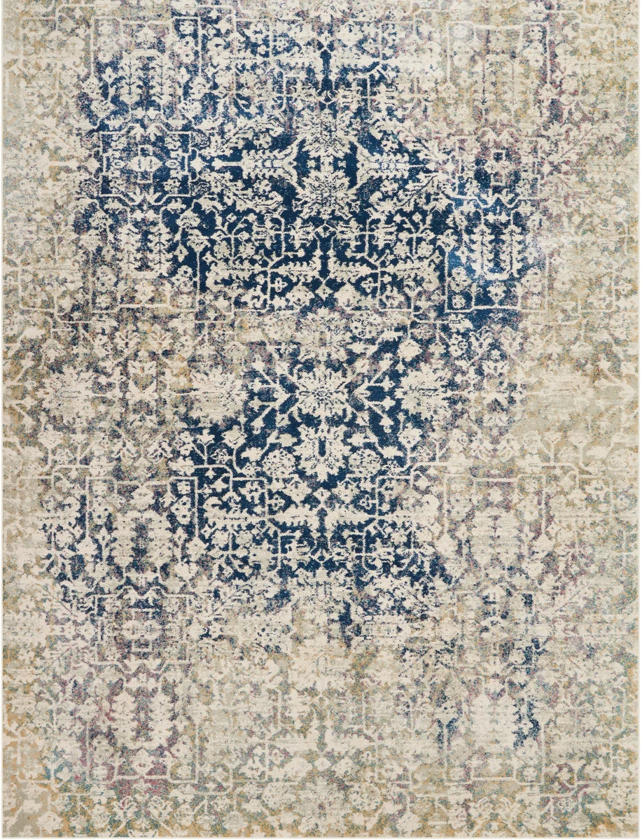Nourison Fusion Transitional Cream/Blue Area Rug
