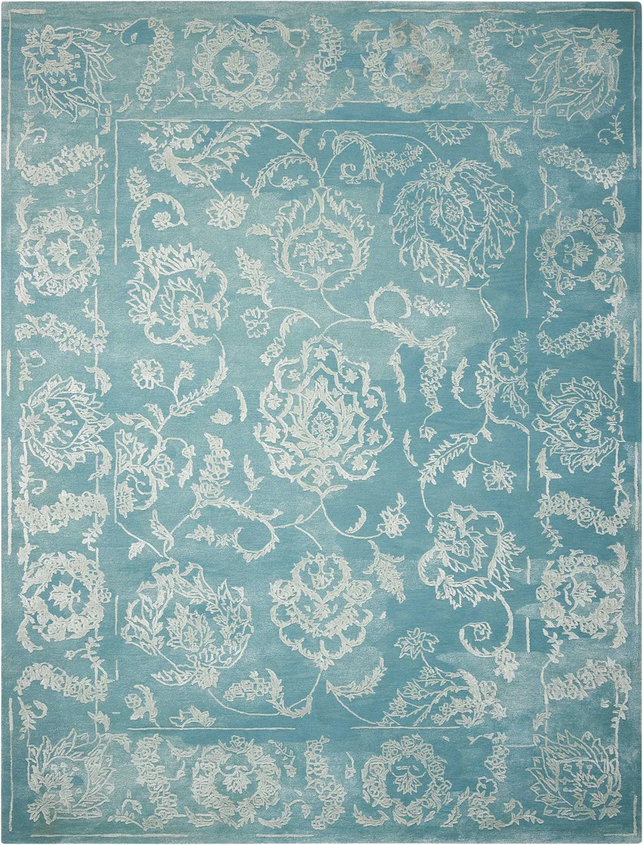 Nourison Opaline Transitional Aqua Area Rug