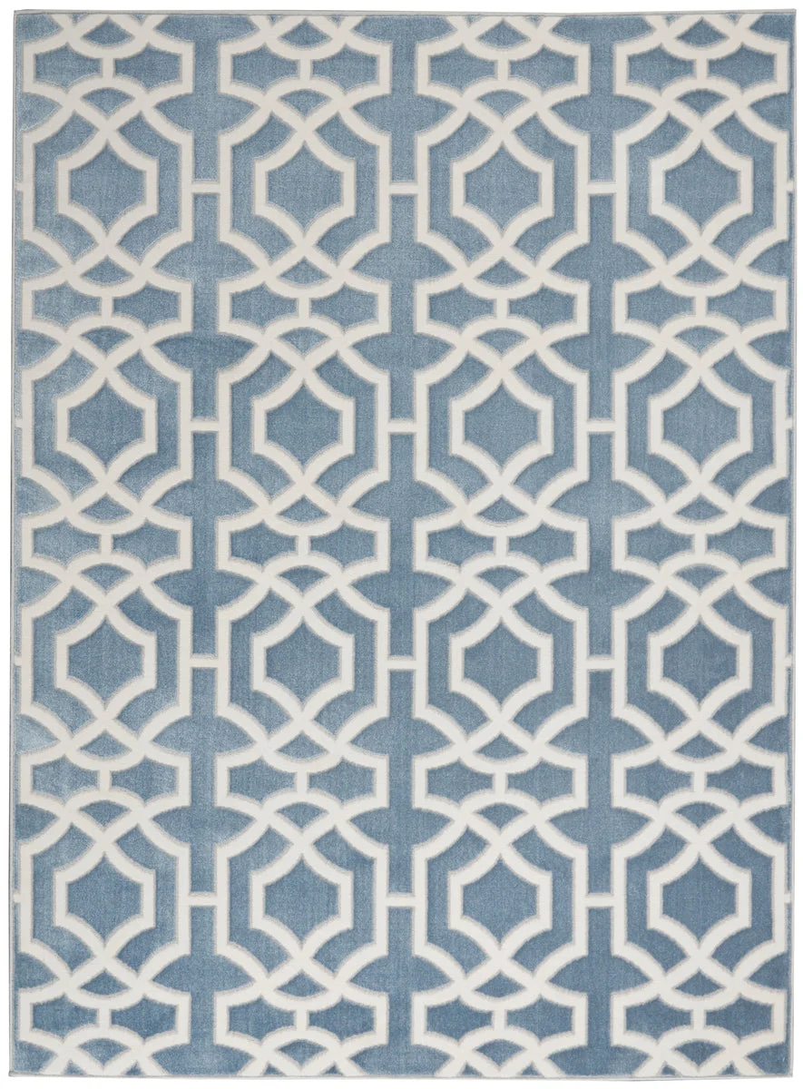 Nourison Joli Contemporary Blue White Area Rug