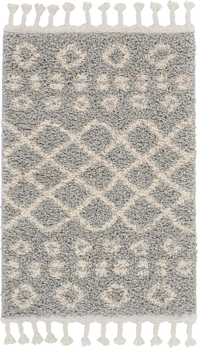 Nourison Marrakesh Shag Transitional Silver Area Rug