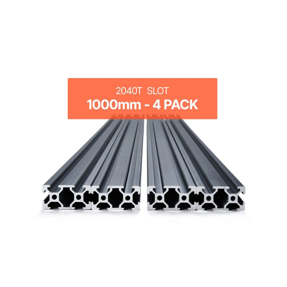 VEVOR 4PCS 39.4 in (1000mm) T Slot 2040 Aluminum Extrusion Profile, European Standard Anodized Linear Rail, High-Strength Extruded Aluminum Rail for 3D Printer, CNC Machine DIY, Laser Engraving, Black