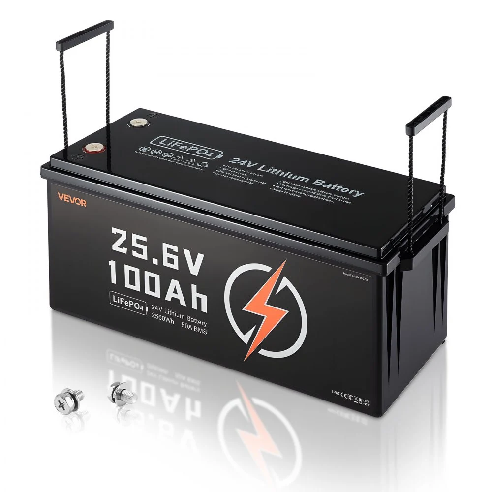 Summer Sale

        
               VEVOR 24V 100Ah LiFePO4 Lithium Battery, Built-in 50A BMS, Deep Cycle Lithium Rechargeable Battery with Low Temperature Protection, 4000+ Cycles, Max. 2560Wh, for RV, Camper, Trolling Motors, Marine