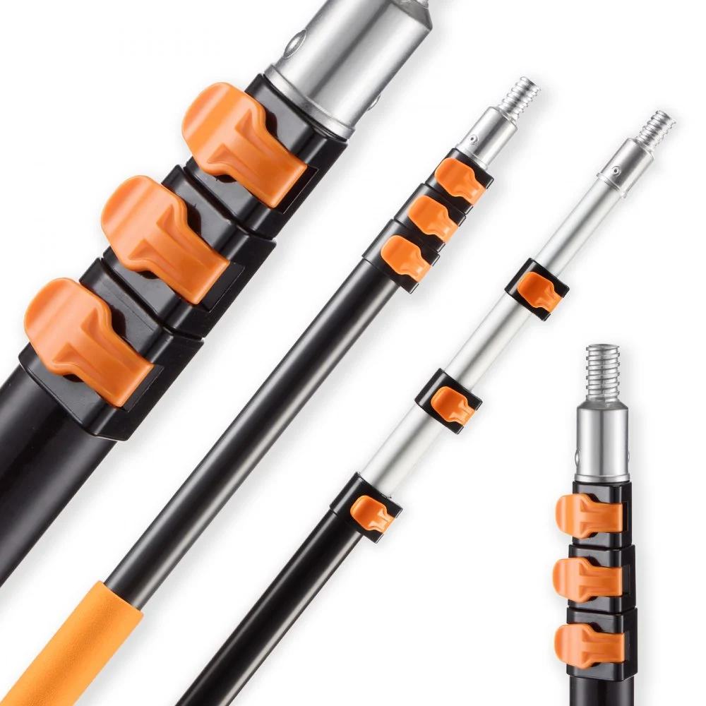 VEVOR Telescopic Extension Pole, 3.8-12 FT Multi-Purpose Extendable Pole, Sturdy Aluminum Alloy Paint Pole Extension with Flip-Lock Design, High Reach Roller Stick for Painting, Dusting and Cleaning