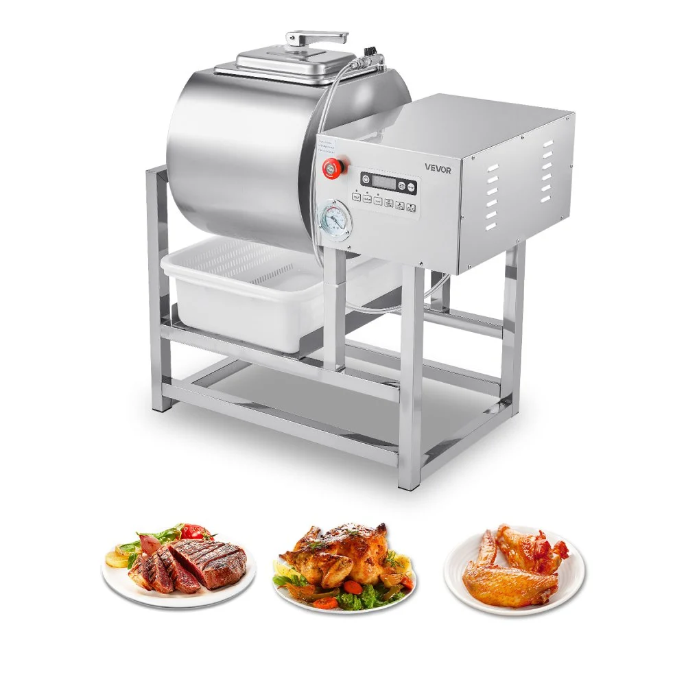 Summer Sale
VEVOR Commercial Meat Tumbler Marinator, 40L Vacuum Tumbler Marinating Machine with Bidirectional Rotation and 3-Speed, Stainless Steel Vacuum Curing Machine for Chicken Pork Fish, Steak House