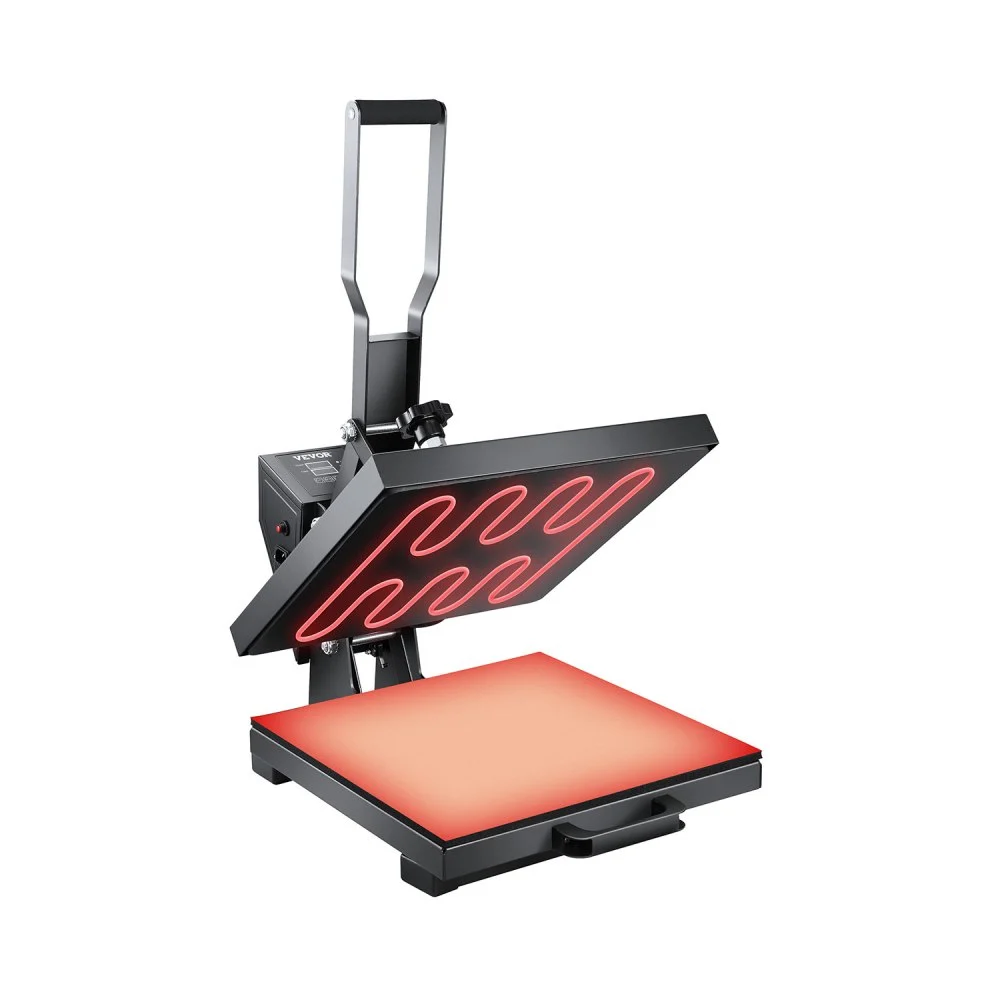 VEVOR Heat Press, 15 x 15 inch Heat Press Machine for T-shirts, Fast and Even Heating, Easy to Use, High Pressure for Digital Industrial-Quality Sublimation Printer for Transfer Vinyl, T-shirt, Black