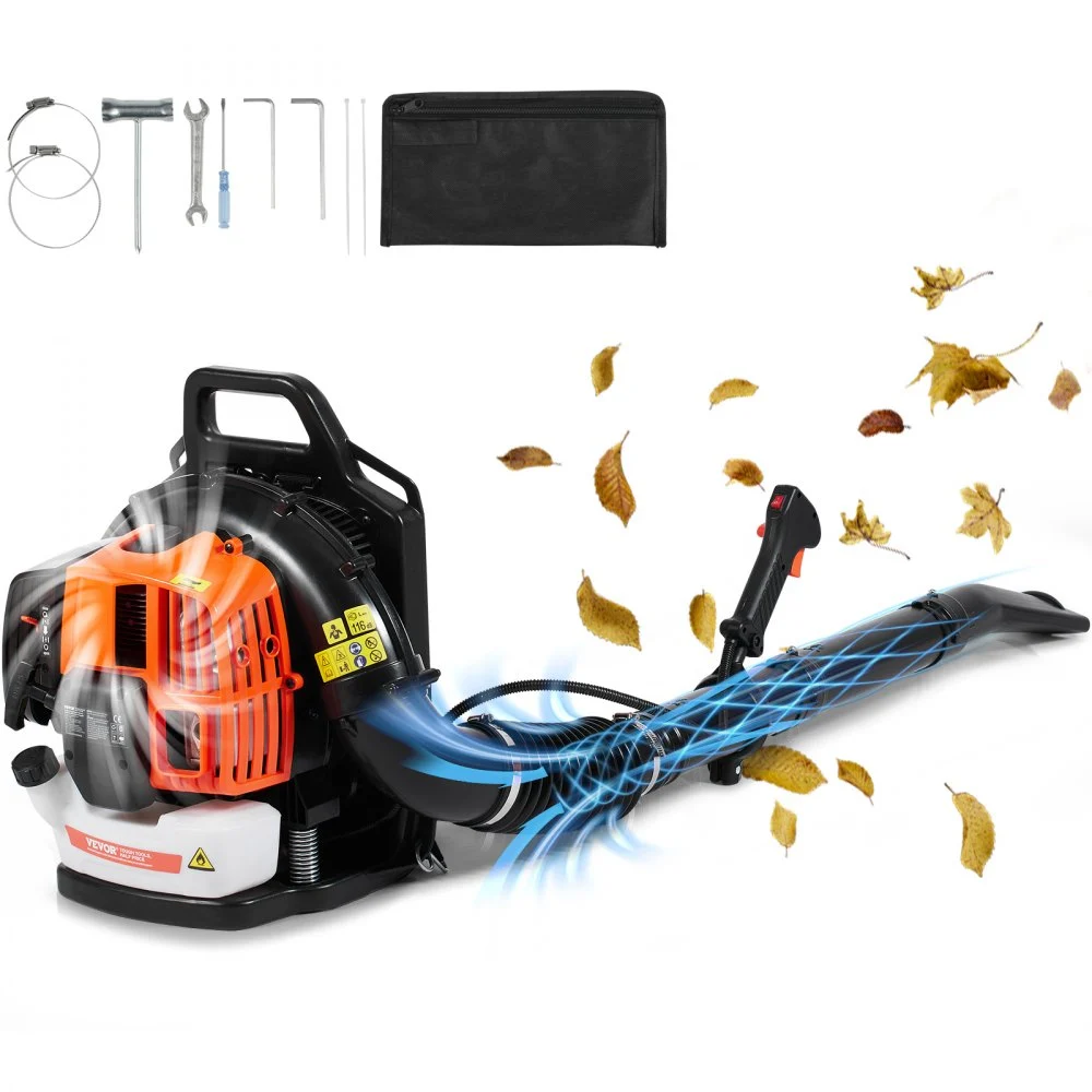 Summer Sale
VEVOR Backpack Leaf Blower, 63CC 2-Cycle Gas Leaf Blower with 1.89L Fuel Tank, 1110CFM Air Volume 220MPH Speed, Ideal for Lawn Care, Leaf Cleaning, and Snow Removal