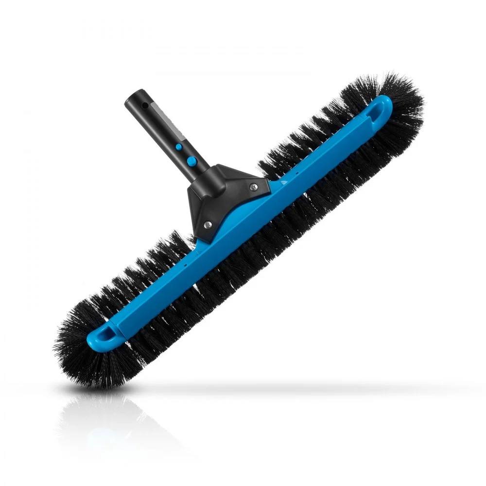 VEVOR Pool Brush Head, 20 Inch Scrub Brushes with Nylon Bristles and Aluminum Pole Connector, Heavy Duty Curved Brush Head for Cleaning Inground/Above Ground Swimming Pool Walls, Pole Not Included
