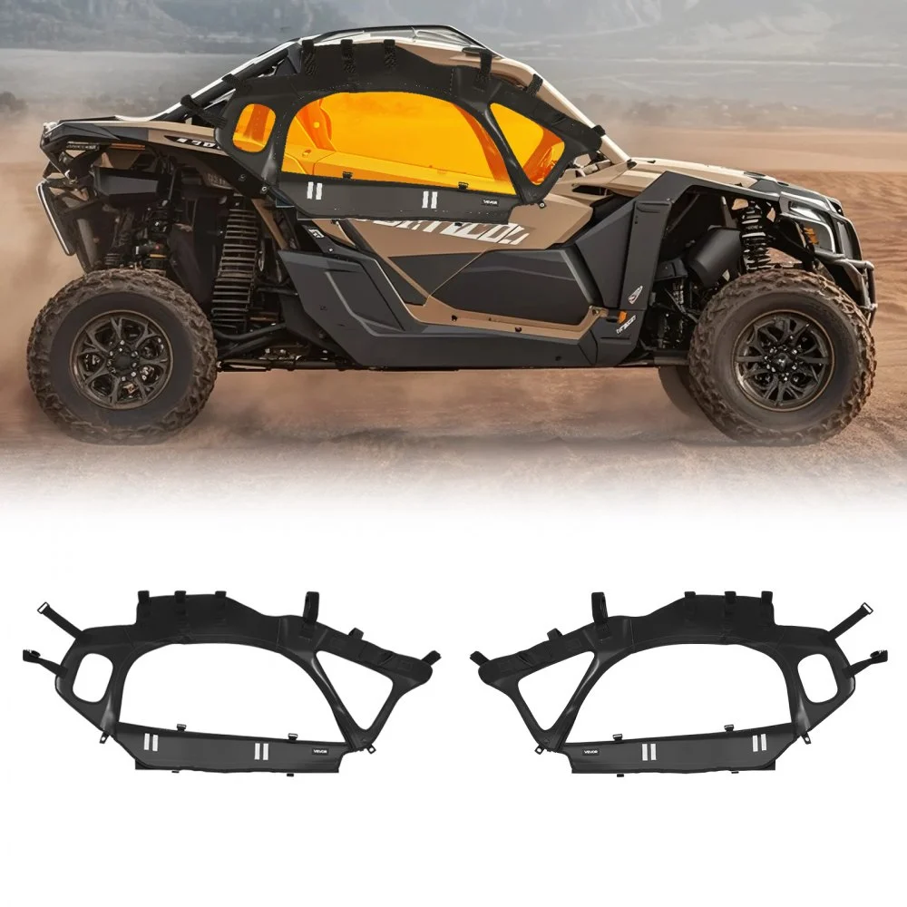 VEVOR Cab Enclosure Upper Doors, Compatible with Can-Am Maverick X3 2-Seater 2017-2025, Soft Upper Doors, Windproof Upgraded Zipper UTV Soft Side Window Kit, Work with Side Mirrors and Windshields