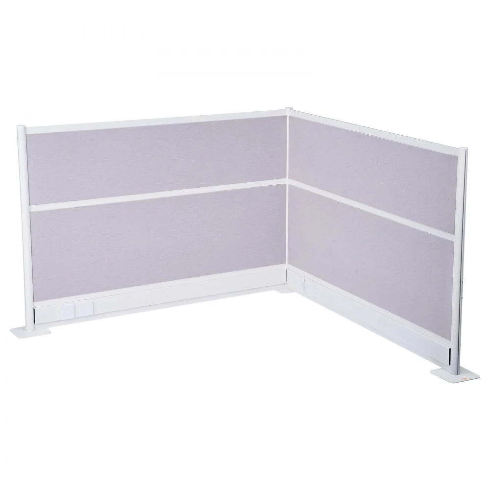 VEVOR Office Divider Privacy Partitions, 2-Pack, 72" x 48" Room Divider Walls, PET Workstation Cubicle Partition with Outlet Covers, Freestanding Privacy Panels for Office Library School