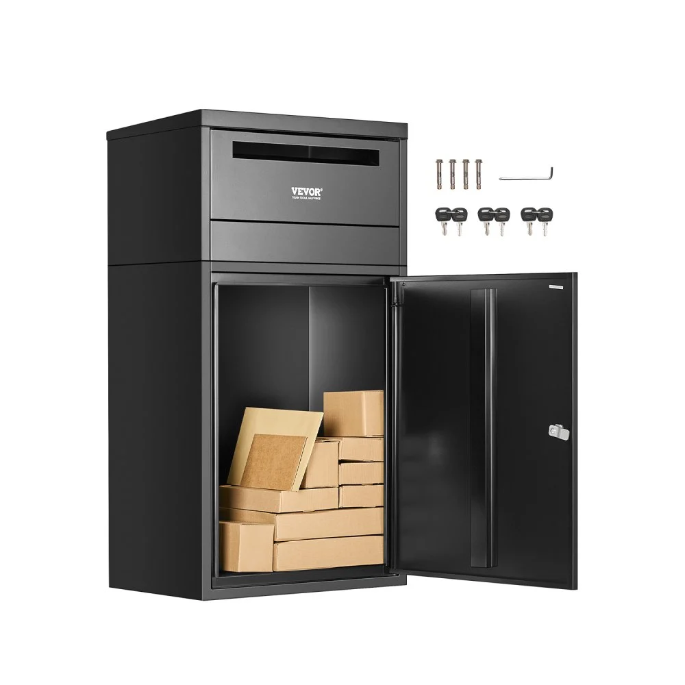 Summer Sale
VEVOR Package Delivery Boxes for Outside, 35.8 in Mailbox for Parcel with Lock, Galvanized Steel Package Drop Box with Anti-Theft Design, Weather-Resistant Package Mailbox for Home and Office, Black