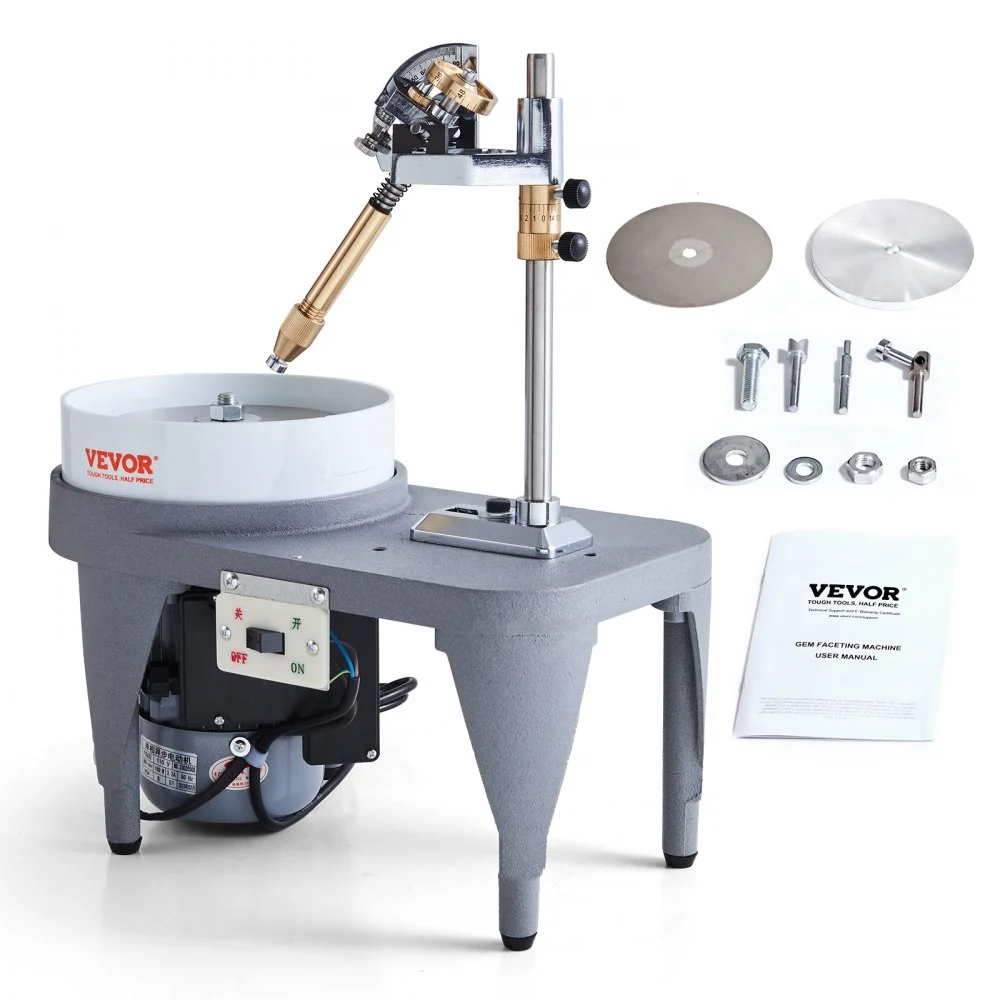 Summer Sale
VEVOR Gem Faceting Machine, 2800RPM Jade Grinding Polishing Machine, 180W 110V Rock Polisher Jewel Angle Polisher, with Faceted Manipulator and 1 Bag of Triangle Abrasive for Jewelry Polisher