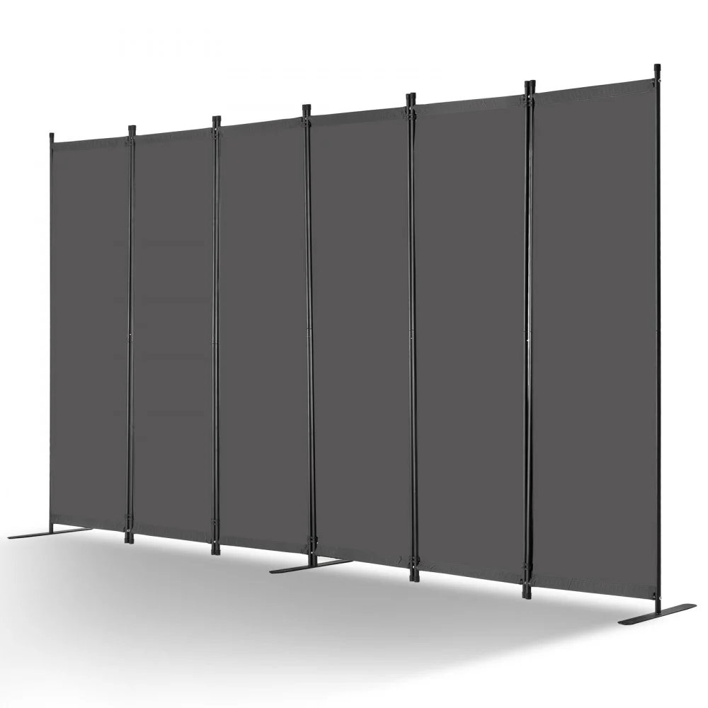 VEVOR Room Divider, 6 Panel Room Divider, Folding Privacy Screen and Portable Partition Divider for Room Separation, Freestanding Room Partitions for Office, Bedroom, Study, Grey