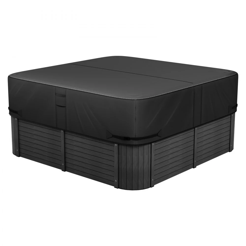 VEVOR Outdoor Hot Tub Cover, 80 x 80 x 20 Inch Weatherproof and Waterproof Hot Tub Cover Protector, 600D Heavy Duty Oxford Fabric and 950N Tearing Strength, Square Spa Covers for Hottub, Black