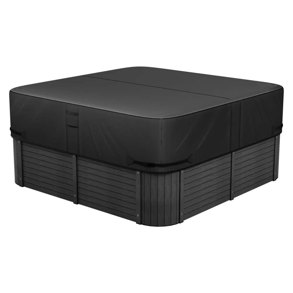 VEVOR Outdoor Hot Tub Cover, 88 x 88 x 20 Inch Weatherproof and Waterproof Hot Tub Cover Protector, 600D Heavy Duty Oxford Fabric and 950N Tearing Strength, Square Spa Covers for Hottub, Black