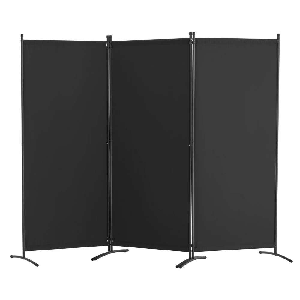VEVOR Room Divider, 3 Panel Room Dividers and Folding Privacy Screens, Fabric Partition Room Dividers for Office, Bedroom, Dining Room, Study, Freestanding, Black