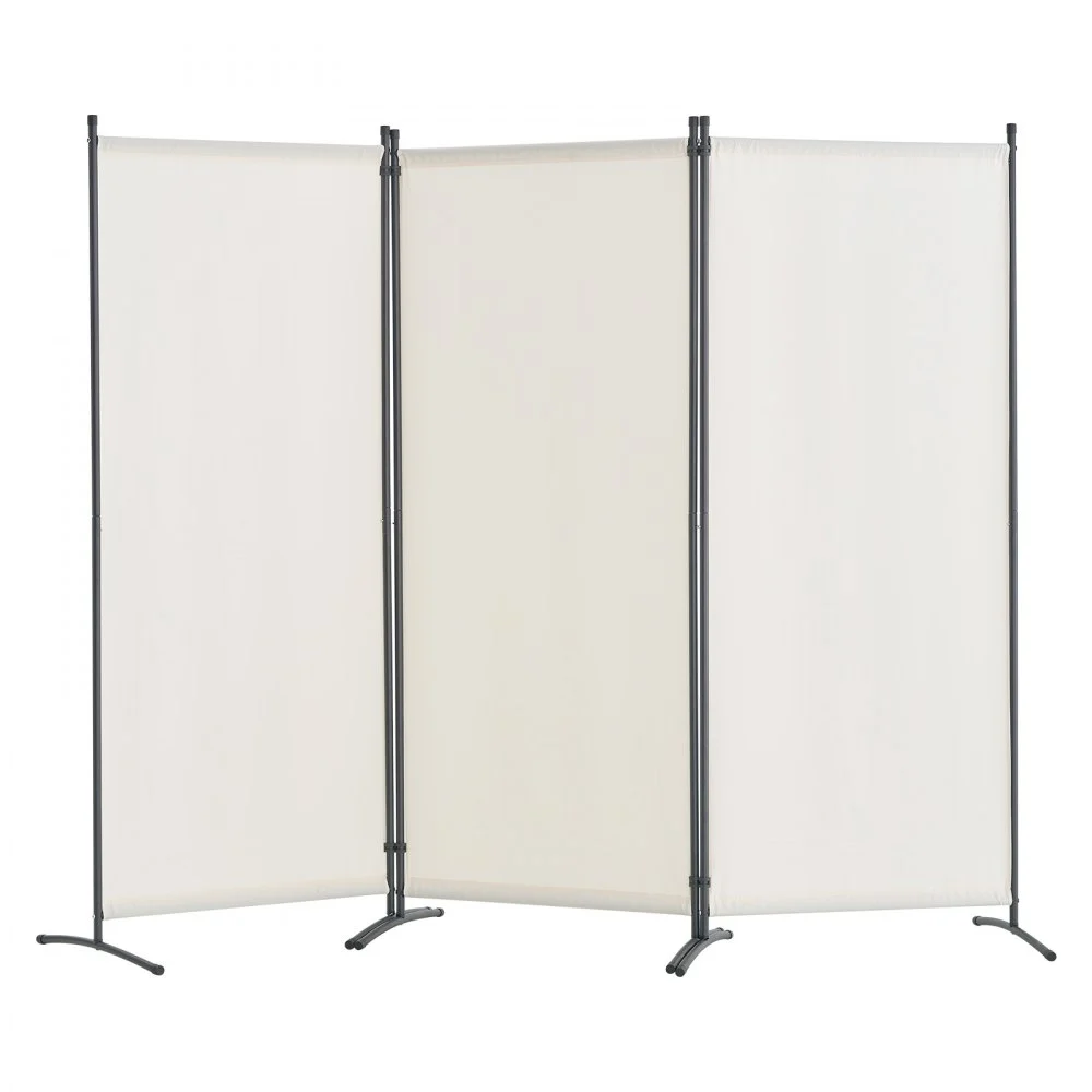 VEVOR Room Divider, 3 Panel Room Dividers and Folding Privacy Screens , Fabric Partition Room Dividers for Office, Bedroom, Dining Room, Study, Freestanding, White