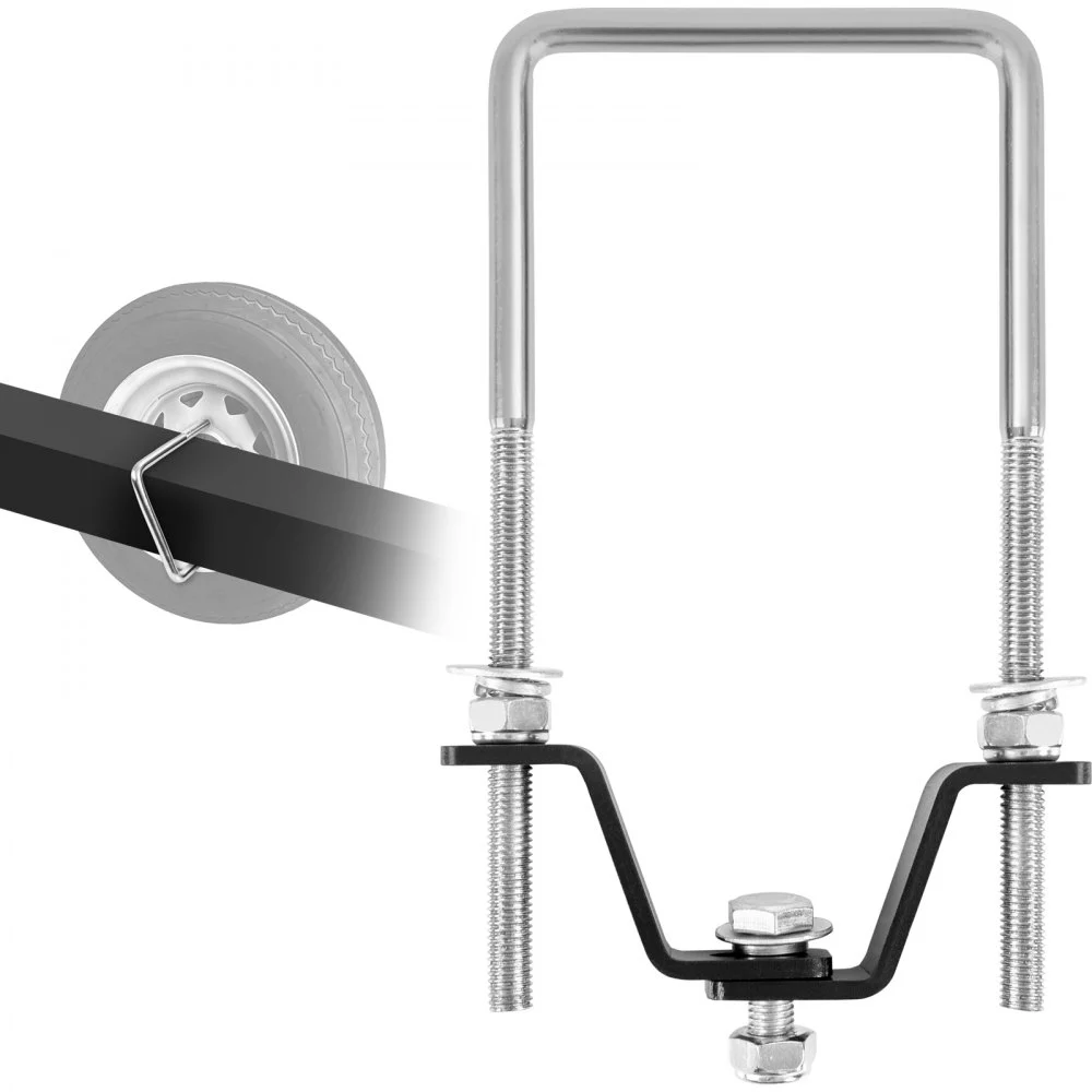 VEVOR Spare Tire Carrier, U-Bolt Zinc Plated Spare Tire Mount Bracket Side Mount with Lock, 160 lbs Capacity, 4 & 5 Lugs Wheels on 4", 4.5", 5" Bolt Patterns, for Trailer Tongue, Marine Trailer