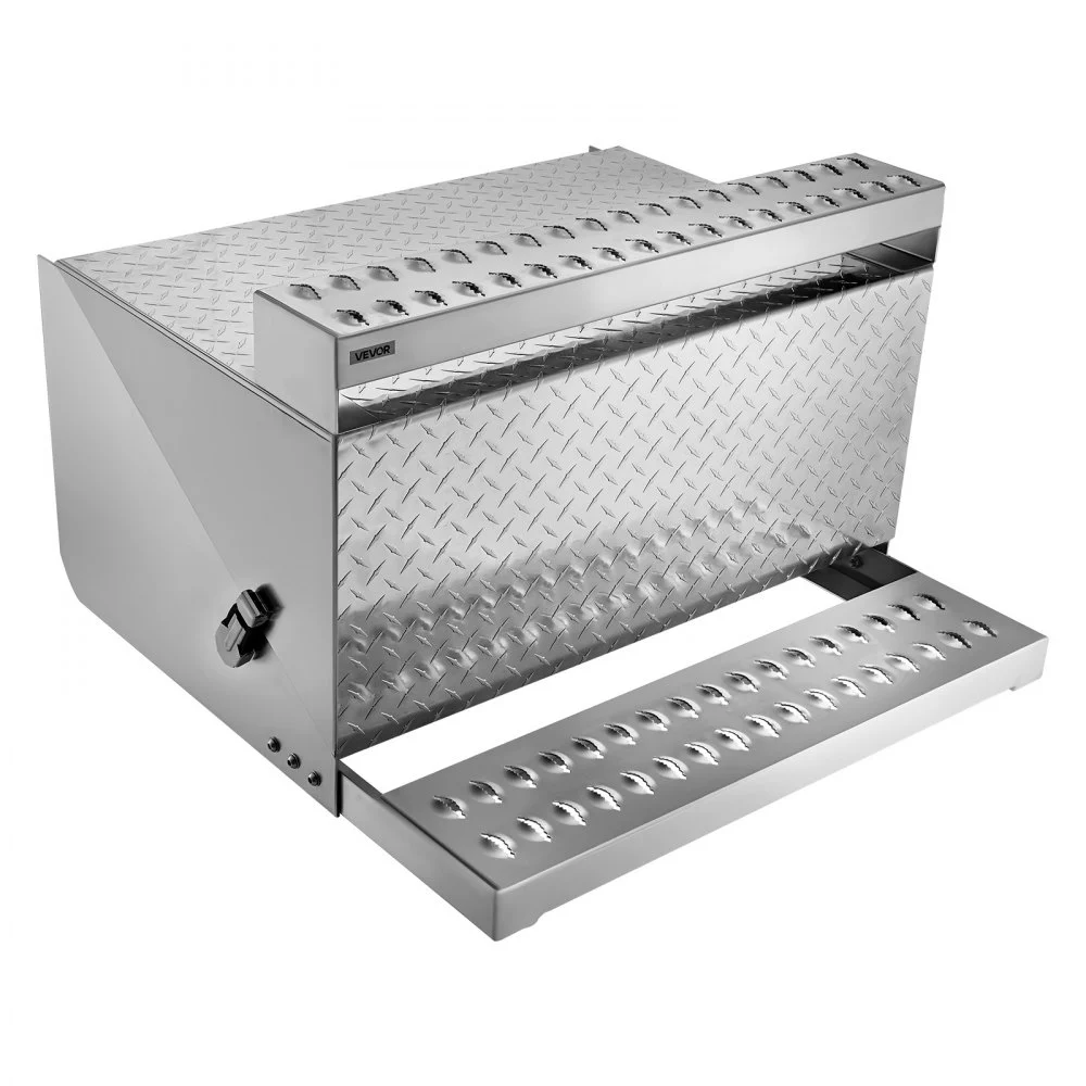 Summer Sale
VEVOR Semi-Truck Step Tool Box, 31" x 30" x 19" Heavy Duty Aluminum Diamond Plate Toolbox, Waterproof Cab Entry Step Storage Box with Shock-Absorbing Latch for Flatbed, Crane, and Semi Trucks