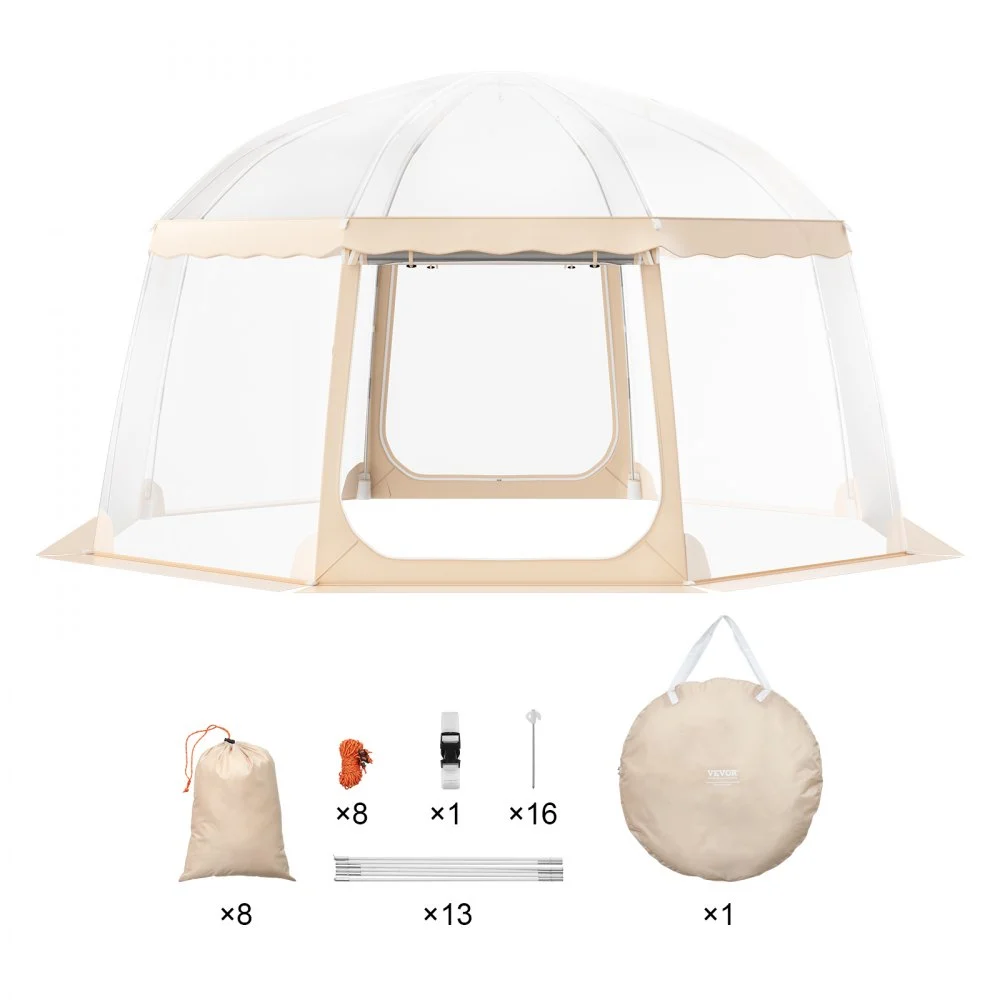 VEVOR Sports Tent, 12-15 People, Instant Pop-Up Tent Shelter Weatherproof Pod, Outdoor Bubble Clear View Tent, Climate Canopy Shelter for Soccer, Football, Softball & Other Sporting Events and Parades
