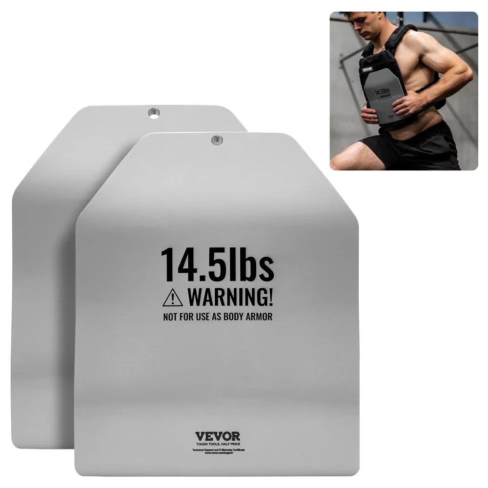 VEVOR Curved Weight Vest Plates, 14.5 LB Pairs, Premium Steel Weighted plates, Contoured Ergonomic Fit – WODs, Additional Weight for Weight Vests, for Strength Training, Running, Heavy Workouts