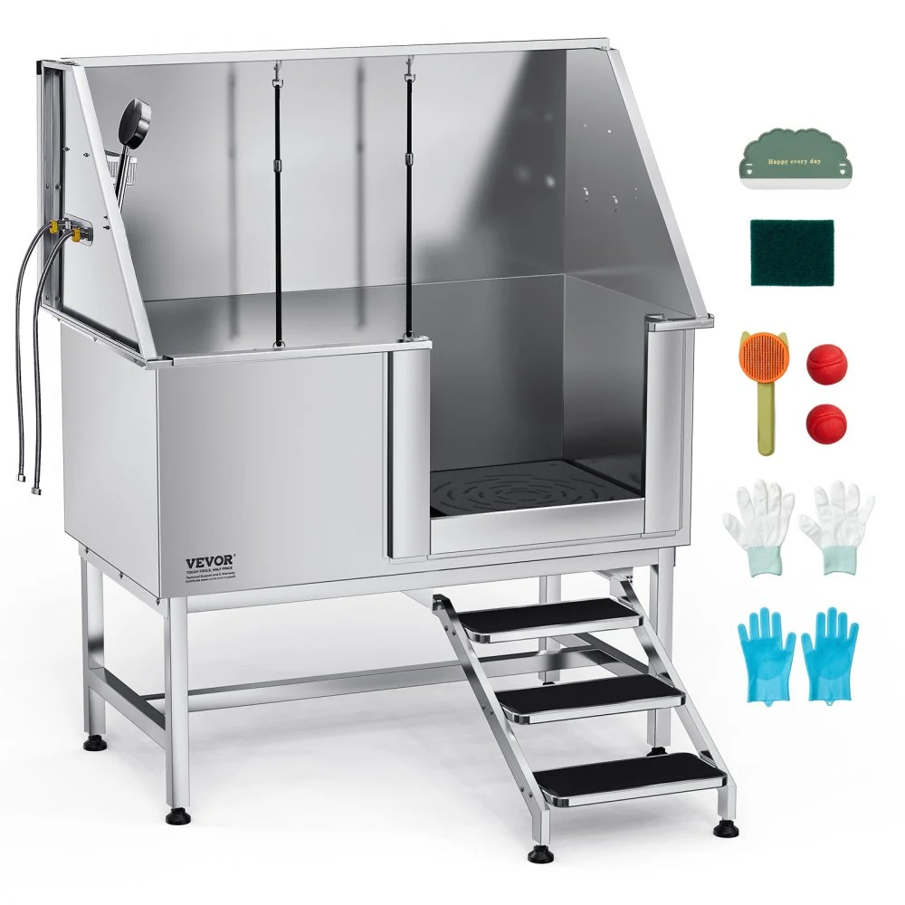 Summer Sale

        
               VEVOR Stainless Steel Dog Washing Station 50 Inch Pet Grooming Tub with Low-Slope Non-Slip Stairs, Hot & Cold Faucet, Showerhead, Home Wash Sink, Fits Medium and Large Pets (Right Door)