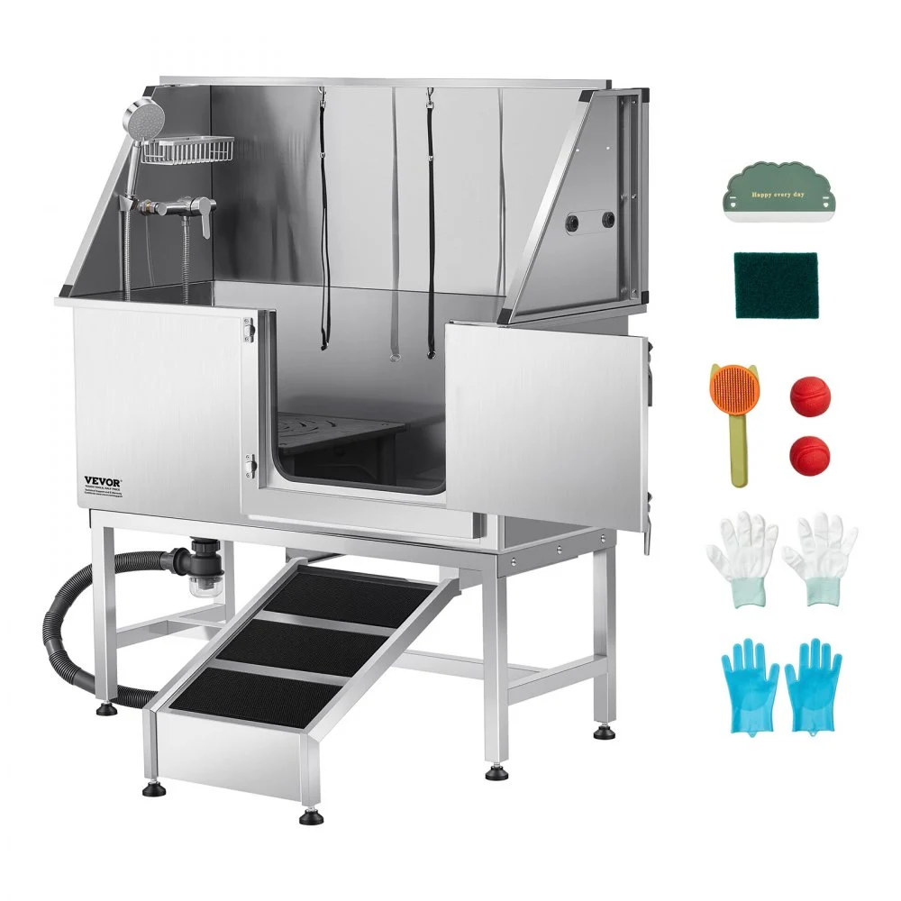 Summer Sale

        
               VEVOR Stainless Steel Dog Washing Station, 50 inch Pet Grooming Tub w/ Ramp, PE Water Filter Board, Faucet & Showerhead & Soap Holder Dog Bathtub for Large & Medium & Small Pets (Right Door)