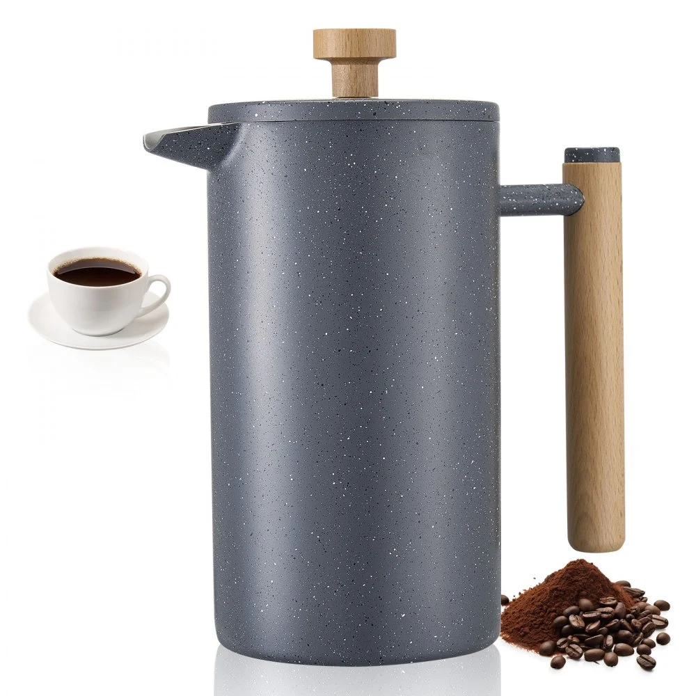 Clearance
        
               VEVOR French Press Coffee Maker, 34 Ounce 1 Liter Stainless Steel Coffee Press Tea Maker with Filter, Large Double Wall Insulated French Presses Cold Brew for Camping Travel Home Kitchen, Black