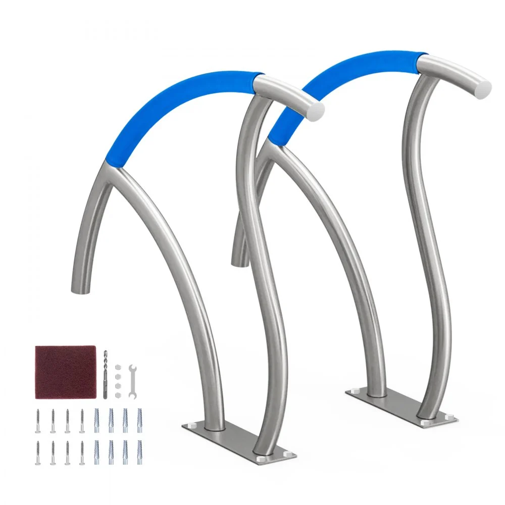Summer Sale
VEVOR Pool Handrail, 2 PCS 30x30 in Pool Railing, Stainless Steel with Base Plate for Indoor/Outdoor Pools,Swimming Pool Safety Railing for Decks,Rust-Proof Grab Bar w/ Grip Cover&Accessories for Spas