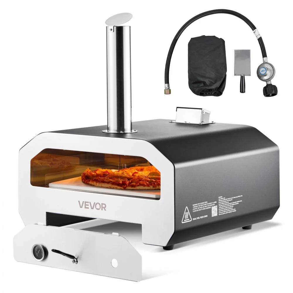 Summer Sale

        
               VEVOR Dual Fuel Pizza Oven Outdoor, 16 in Wood Fire & Propane Gas Pizza Oven, Portable Pellet & Propane Pizza-Maker with Thermometer, Iron Spray Black Shell Pizza-Cook for Outside Camping & Backyard