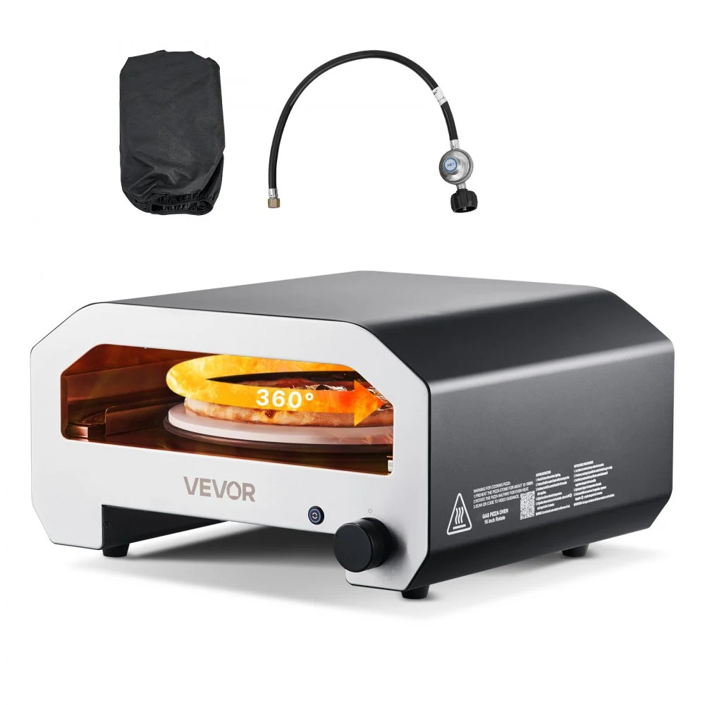 Summer Sale
VEVOR Outdoor Pizza Oven, 16 in Propane Gas Pizza Maker, Portable Pizza-Cooker with Electric Rotation, Thickened Pizza-Stone, Carry Bag, Propane Pizza-Oven for Outside Backyard Patio Camping, Black