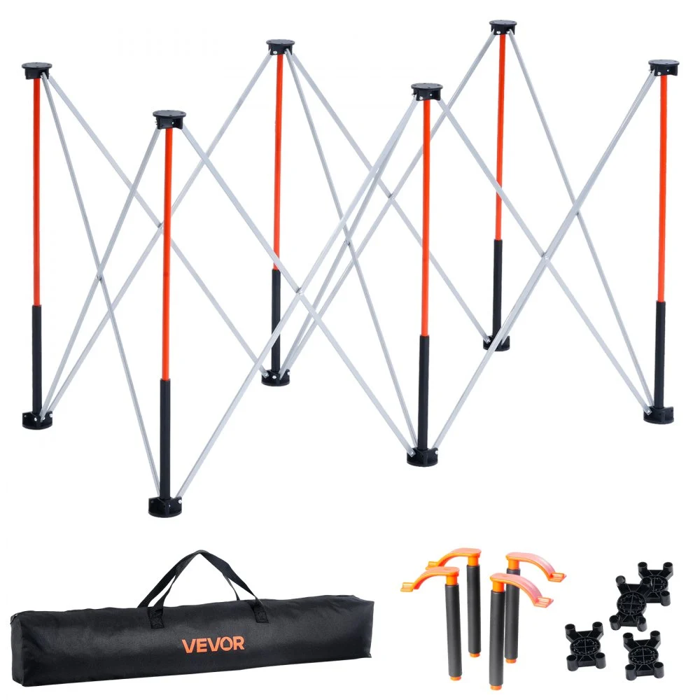 VEVOR Portable Folding Workstand, 4.15 x 2.18 ft Collapsible Workbench, 2500 lbs Weight Capacity, No Assembly Foldable Work Stand with Storage Bag, Table Top NOT Included, for Garage Workshop Outdoor