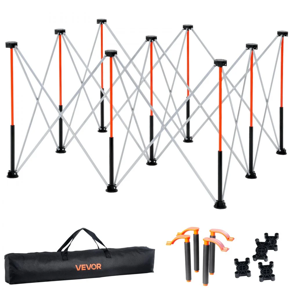 VEVOR Portable Folding Workstand, 4.15 x 4.15 ft Collapsible Workbench, 3500 lbs Weight Capacity, No Assembly Foldable Work Stand with Storage Bag, Table Top NOT Included, for Garage Workshop Outdoor
