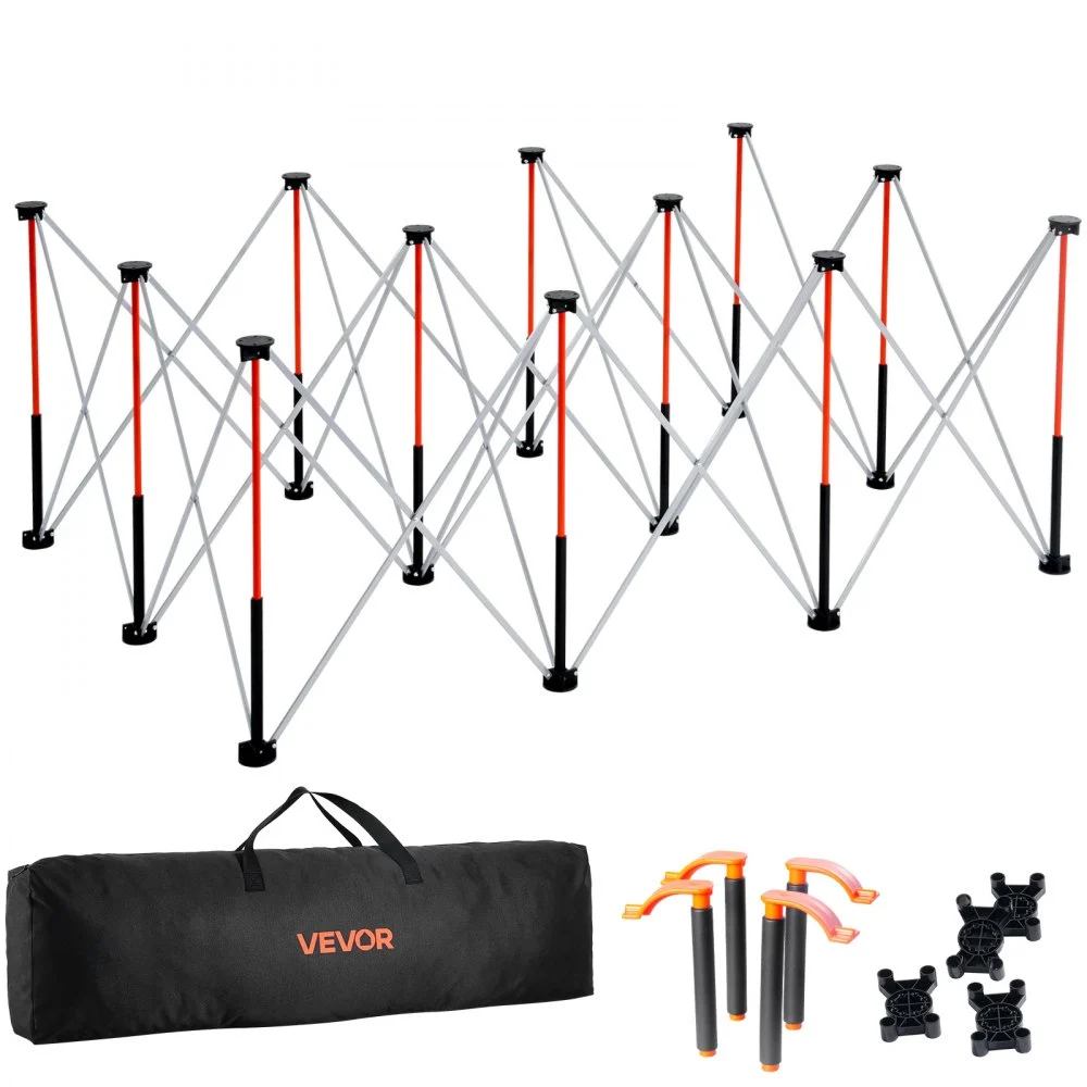 VEVOR Portable Folding Workstand, 6.12 x 4.14 ft Collapsible Workbench, 4500 lbs Weight Capacity, No Assembly Foldable Work Stand with Storage Bag, Table Top NOT Included, for Garage Workshop Outdoor