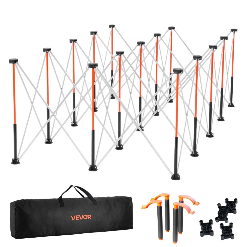 VEVOR Portable Folding Workstand, 8.05 x 4.13 ft Collapsible Workbench, 6000 lbs Weight Capacity, No Assembly Foldable Work Stand with Storage Bag, Table Top NOT Included, for Garage Workshop Outdoor