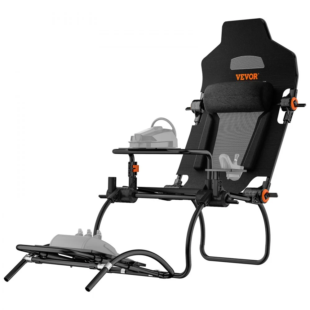VEVOR Racing Wheel Stand Foldable For Logitech G923/G920/G29, Steering Wheel Stand & Foot Pedal Angle Adjustable,Portable Steel Driving Simulator Cockpit-Thrustmaster T248P, GT/Formula Mode Large Size