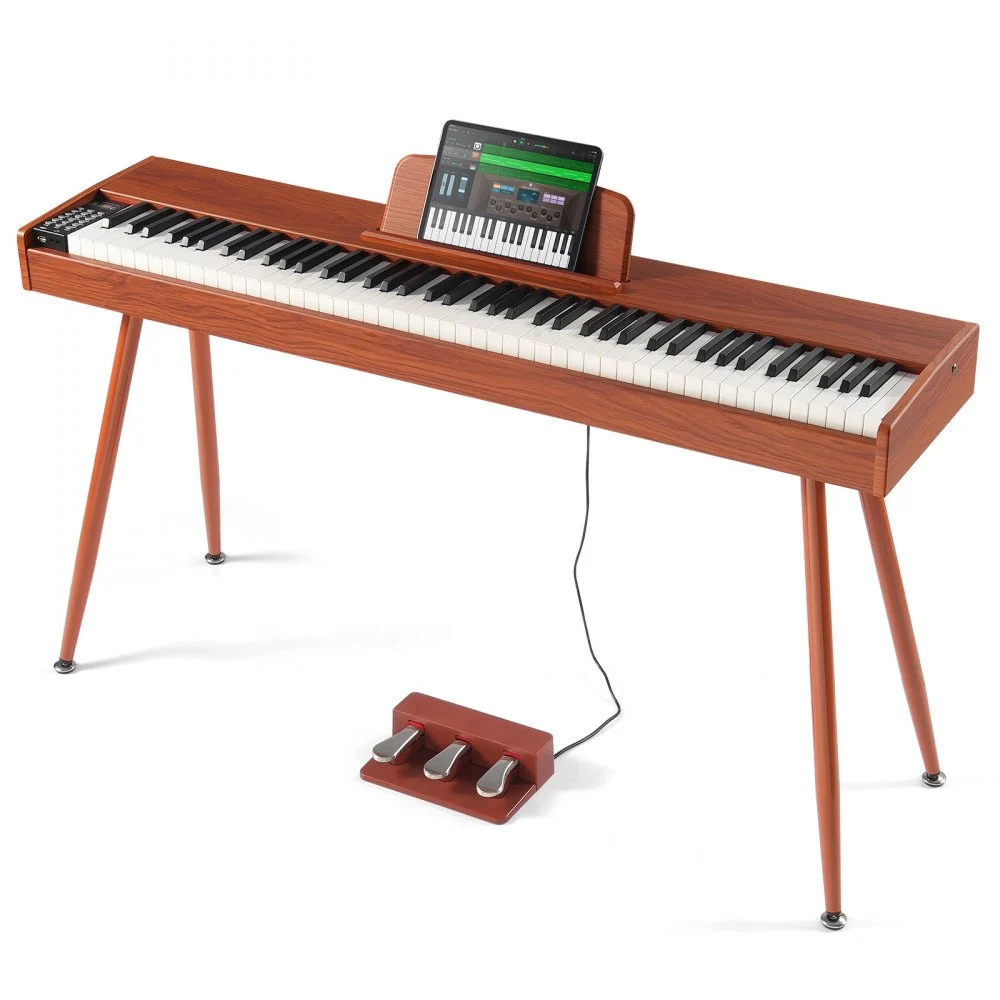 VEVOR Weighted Digital Piano, 88 Key Fully Weighted Keys, Electric Piano Dual Keyboard & Speakers Four Legged Piano Stand with Headphone 200 Tones & Rhythms, Support Bluetooth/USB/MIDI, for Beginners