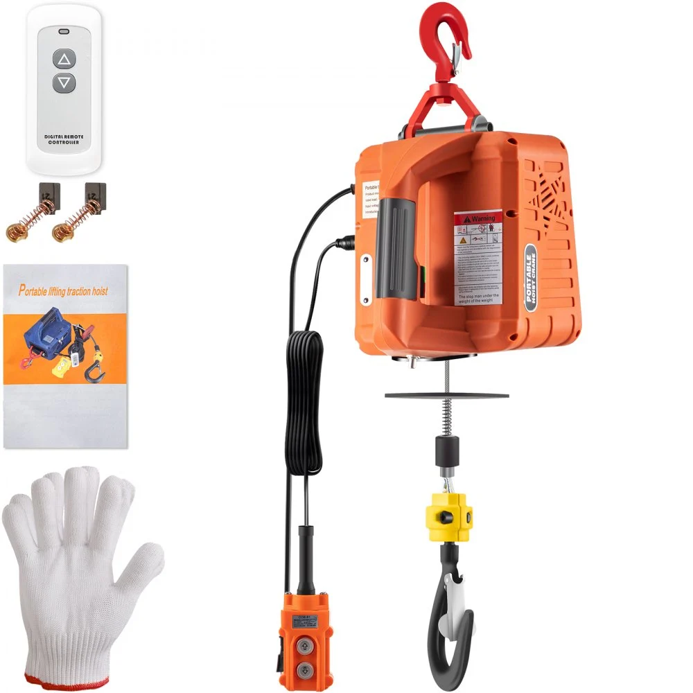 Summer Sale
VEVOR 3-in-1 Electric Hoist Winch, 1100lbs Portable Electric Winch, 110V Power Winch Crane, 25ft Lifting Height, with Wire, Wireless, Manual Remote Control, Overload Protection for Lifting Towing