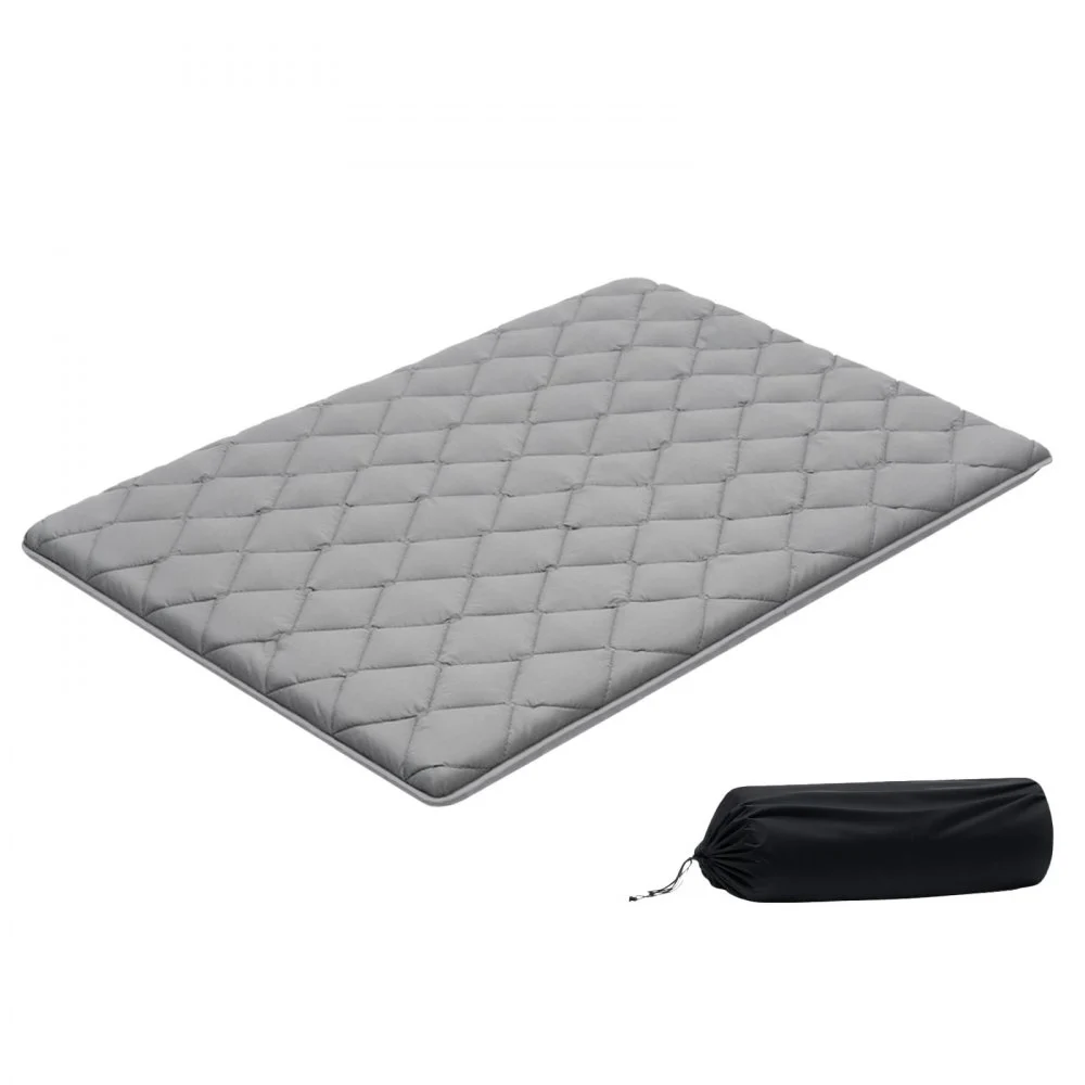 VEVOR Japanese Tatami Mat, Full Size Foldable Japanese Tatami Mattress, Futon Mattress with Storage Bag & Fastener, 9-Layer Floor Mat for Sleeping, Dormitory, Meditation, Yoga, 80 x 54 x 3.5 in, Gray