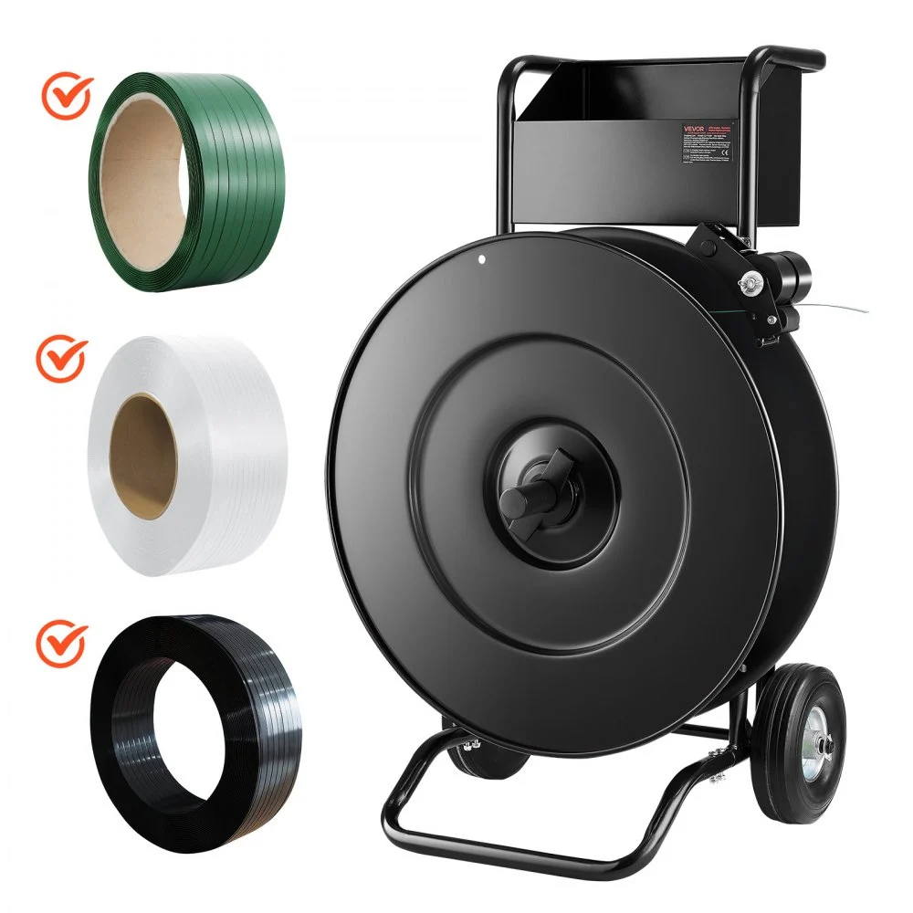 Summer Sale

        
               VEVOR Banding Strapping Cart, Fit for PET / PP / Steel Strap Coils with 8 or 16 inches Core Size, Heavy Duty Strapping Dispenser Equipped with Upgrade Drum Brake, Built-in Spacious Tray for Tools